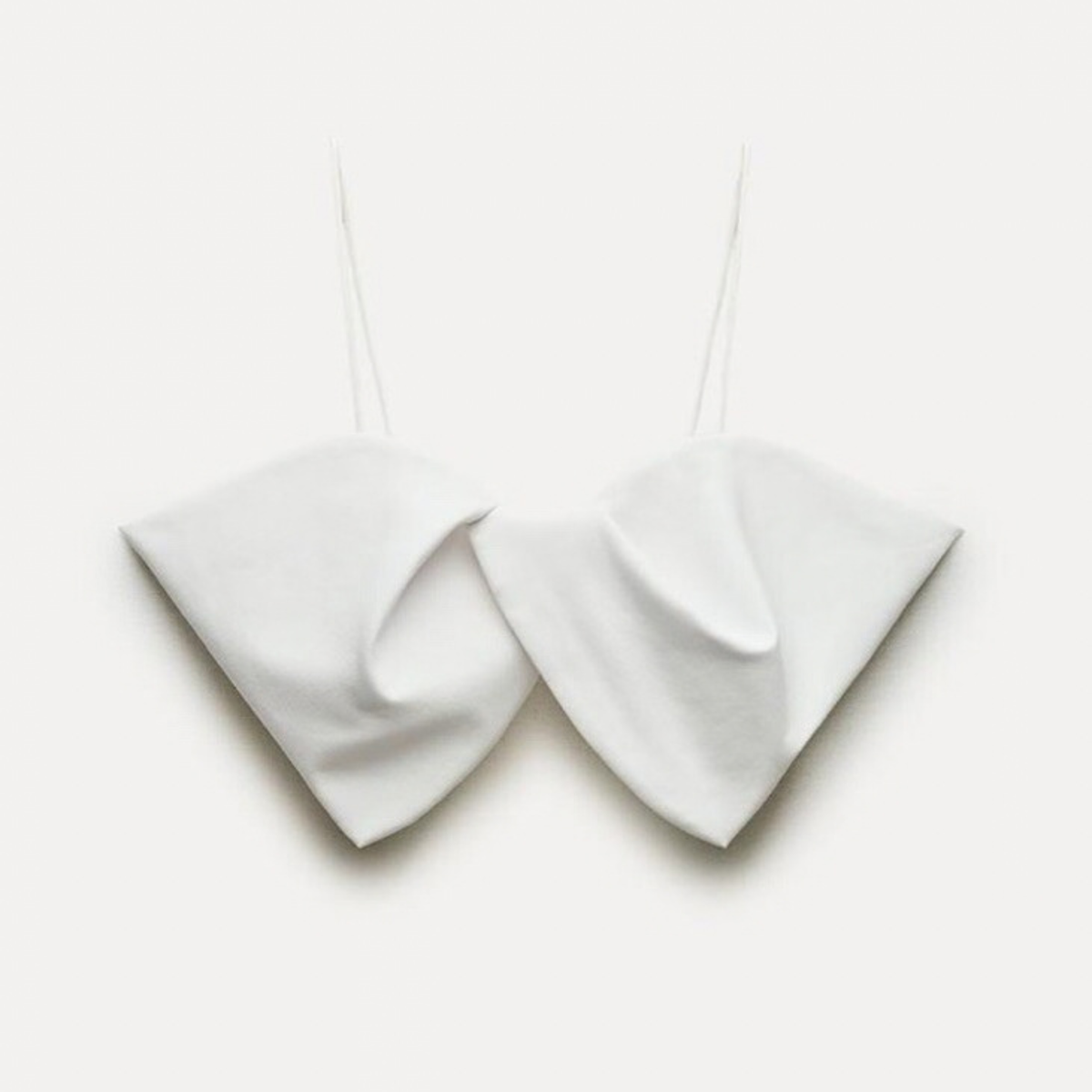 Zara White Twist Front Crop Top