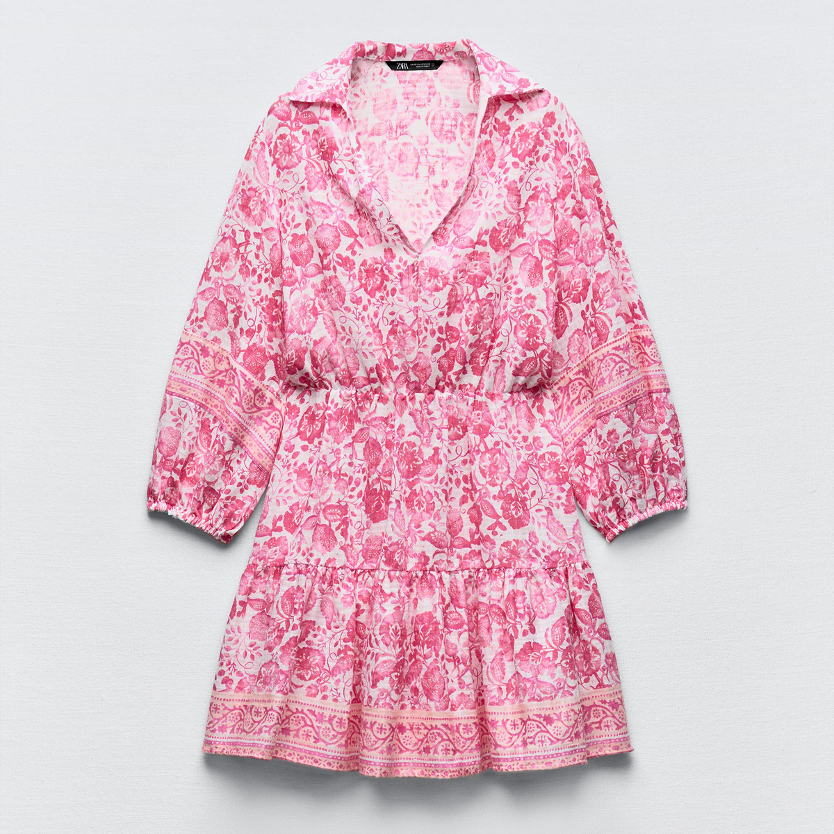 Zara Pink & White Floral Mini Dress