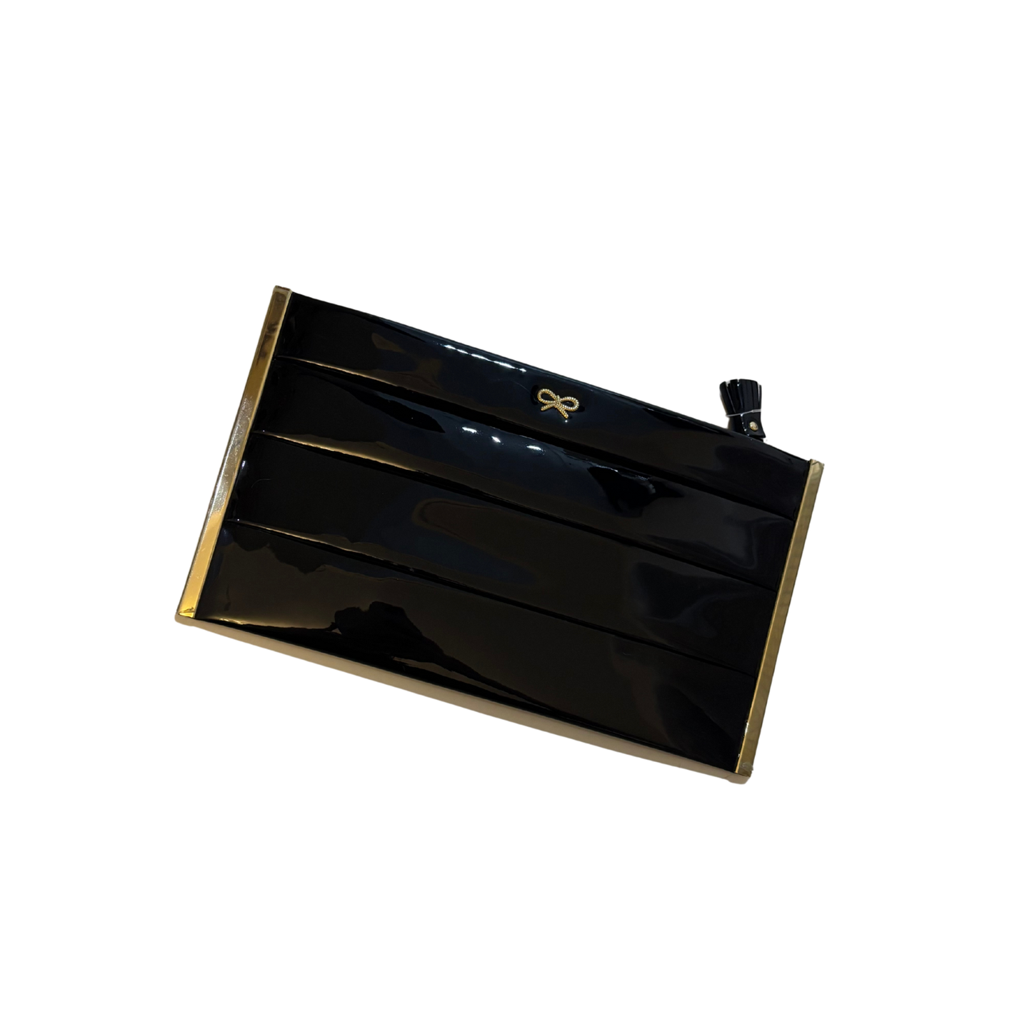 Anya Hindmarch Black Patent Leather Clutch