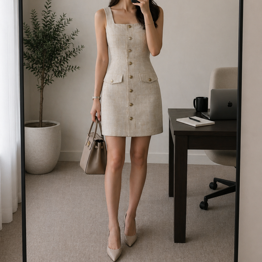Boohoo Tweed Suit Mini Dress