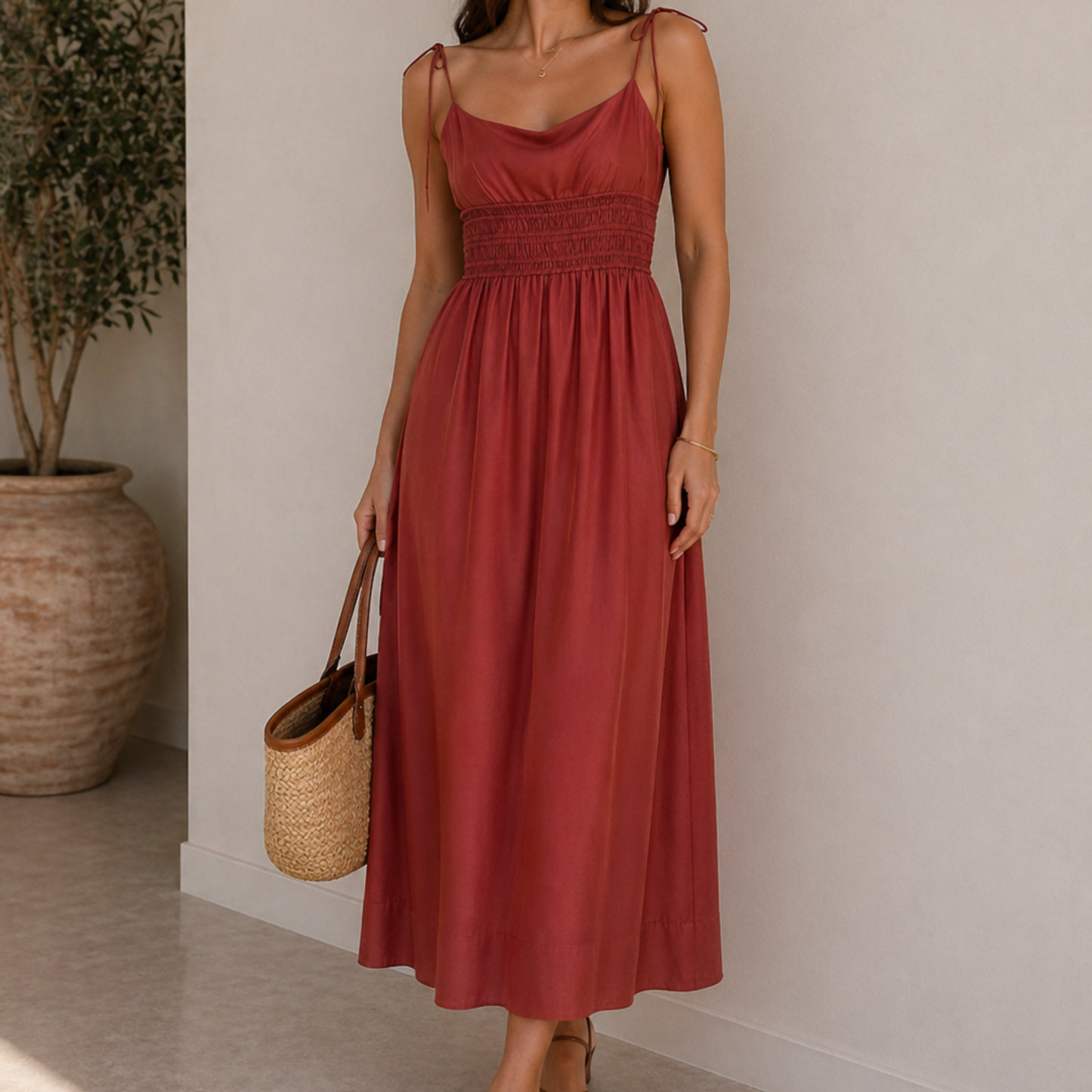 Zara Rust Midi Dress