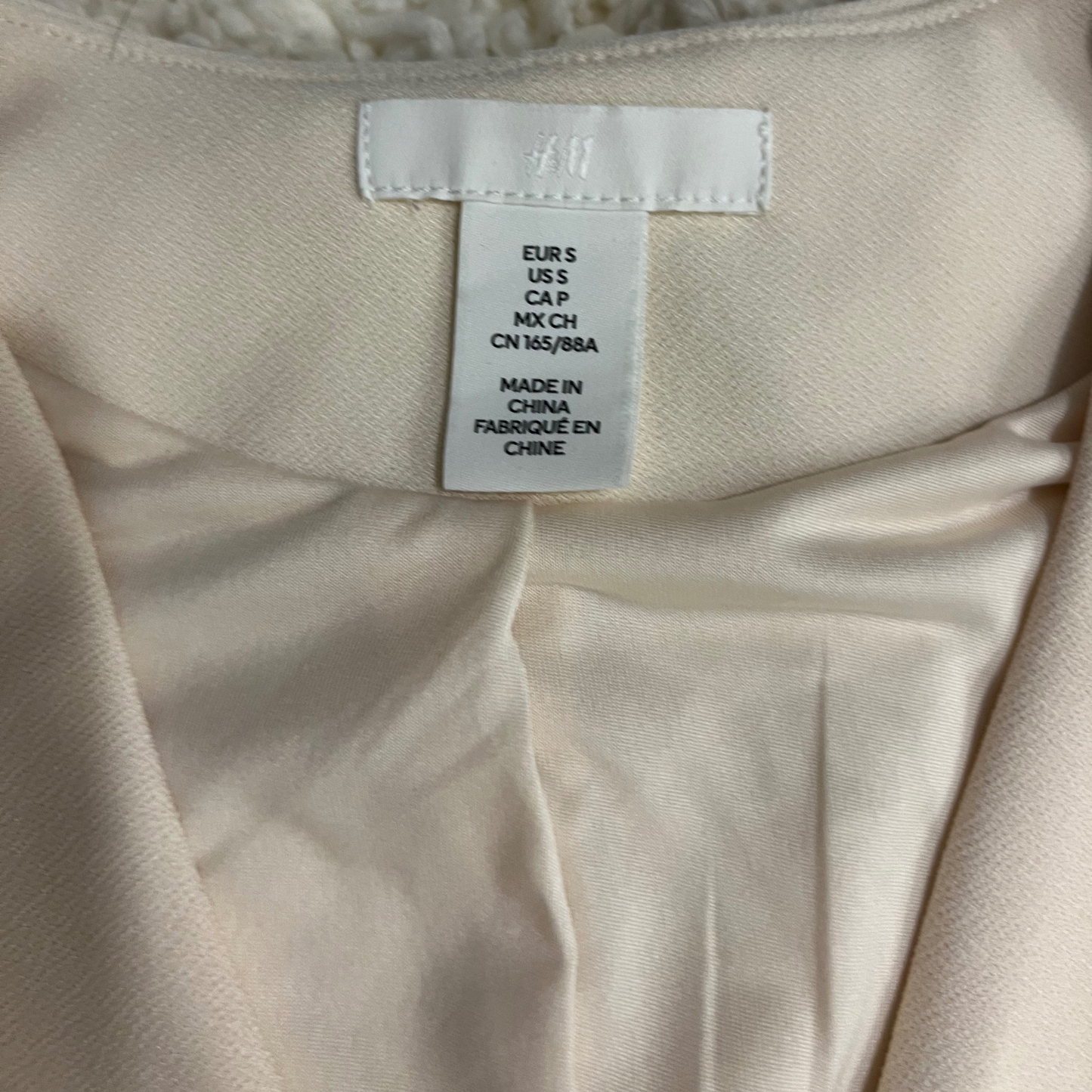 H&M Cream Sleeveless Blazer