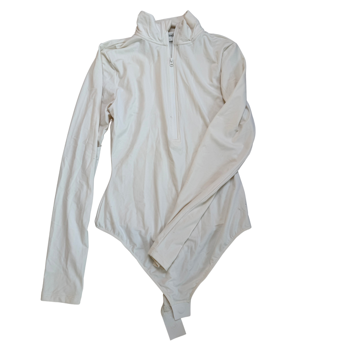 Oysho Cream Zip-Up Bodysuit