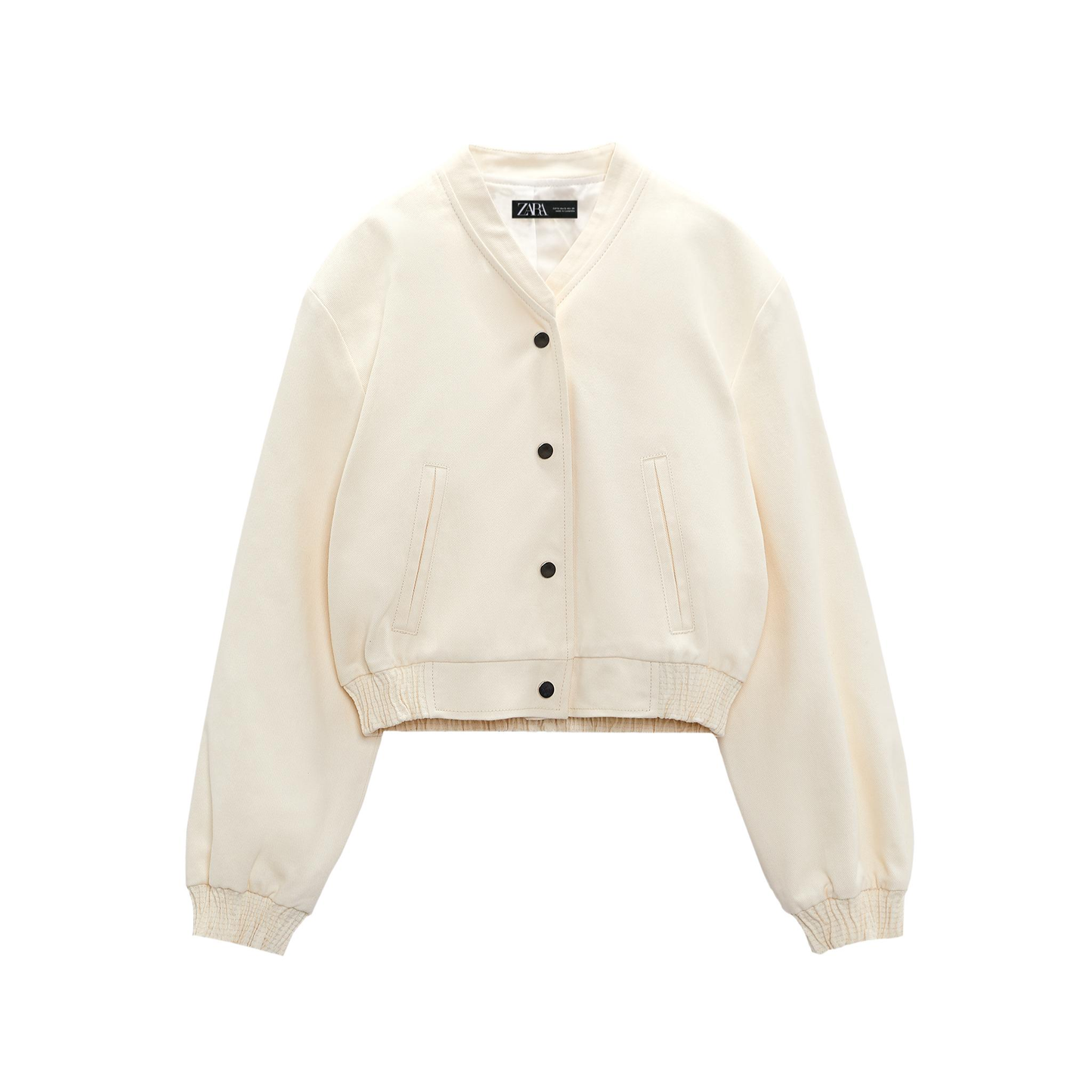 Zara White Bomber Jacket