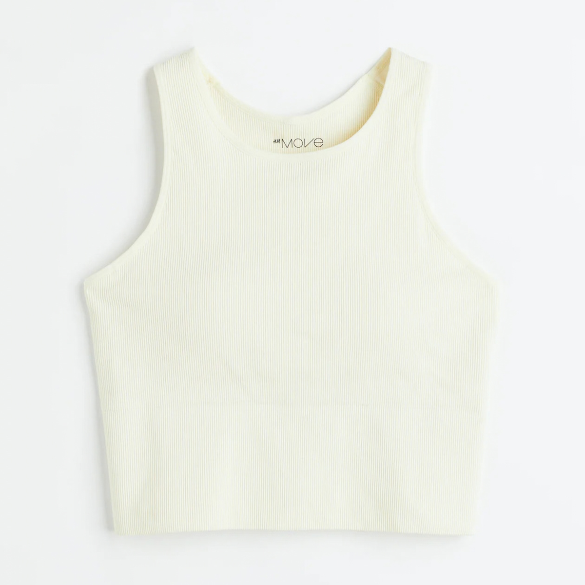 H&M Yellow Ribbed Sports Top