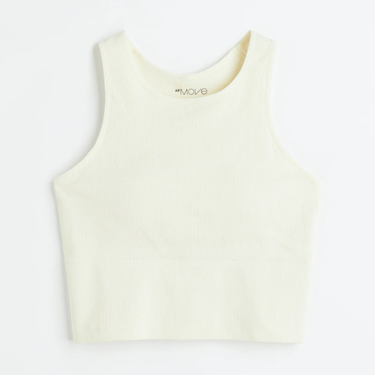 H&M Yellow Ribbed Sports Top