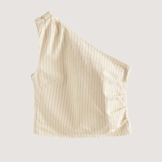 Next Pinstripe One Shoulder Top