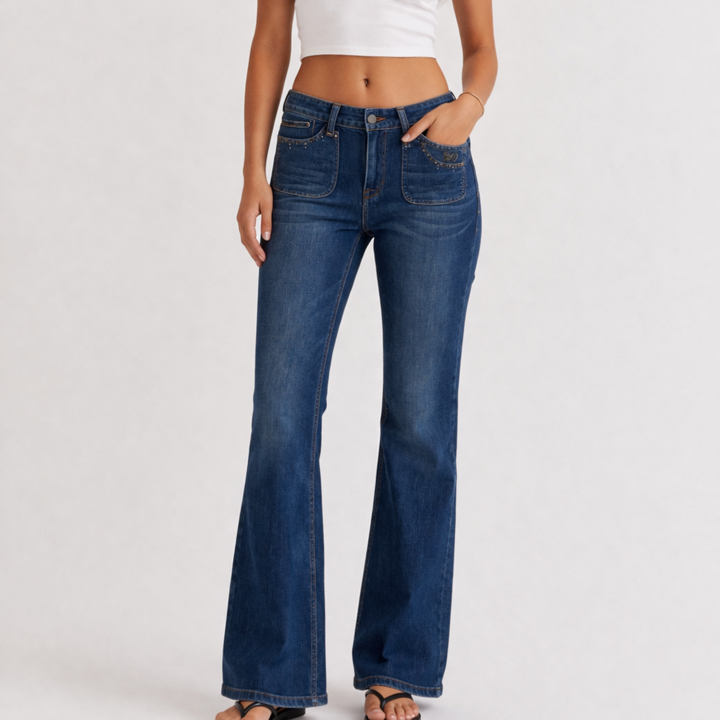 Harley Davidson Blue Flared Jeans