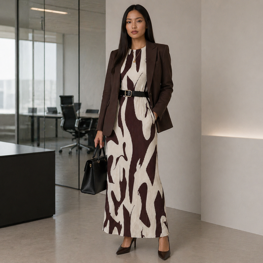 Abstract Textured Maxi Dress