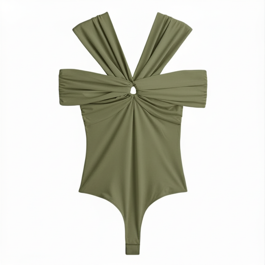 H&M Green Double Strap O-Ring Bodysuit