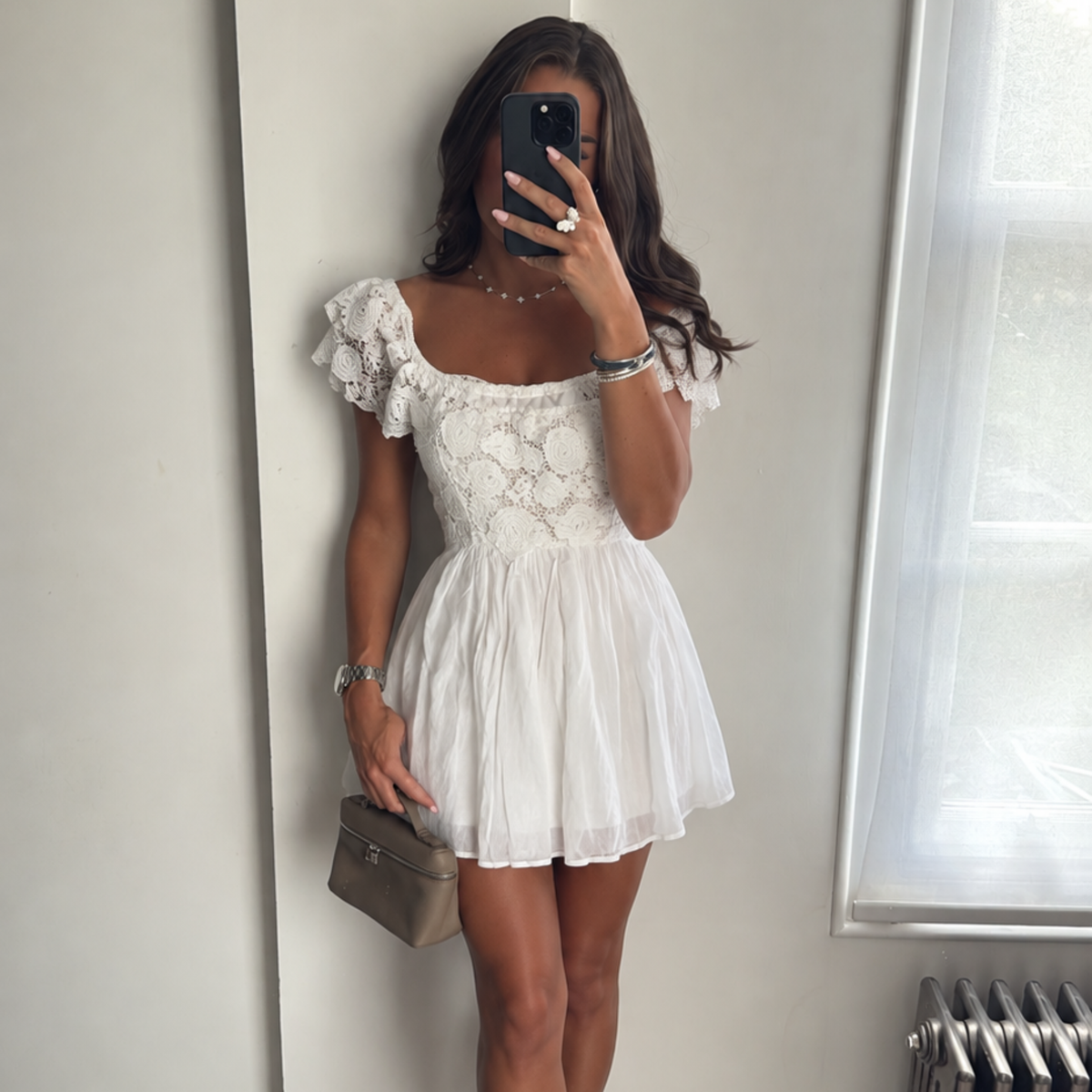 Miami White Lace Mini Dress