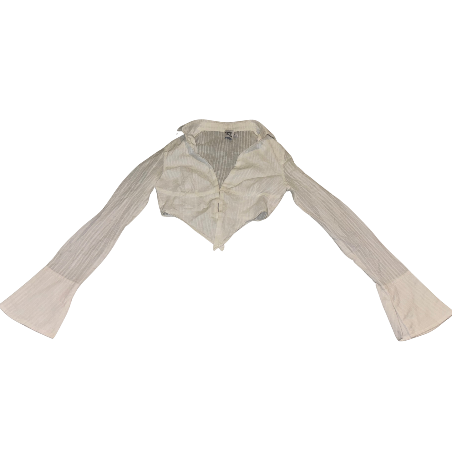 Princess Polly White Cropped Shirt
