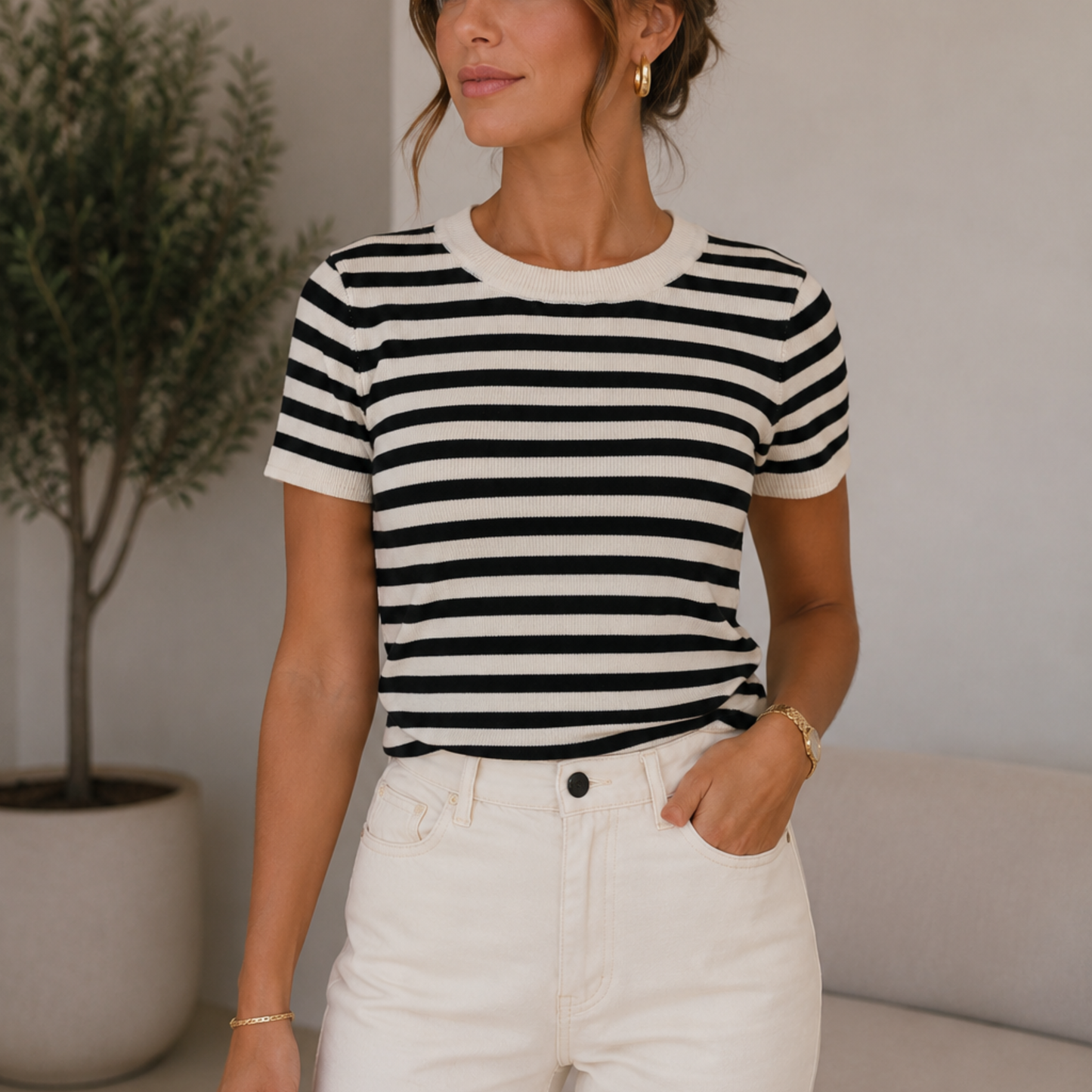 Primark Striped Crop Top