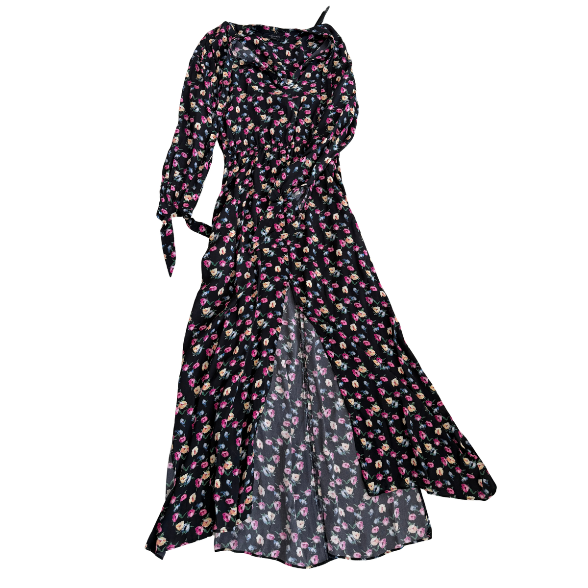 All Saints Floral Long Sleeve Maxi Dress