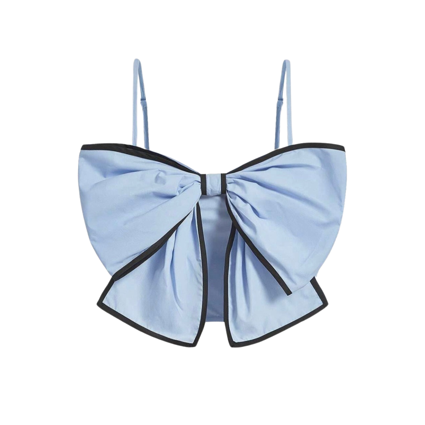 Blue Bow Front Crop Top