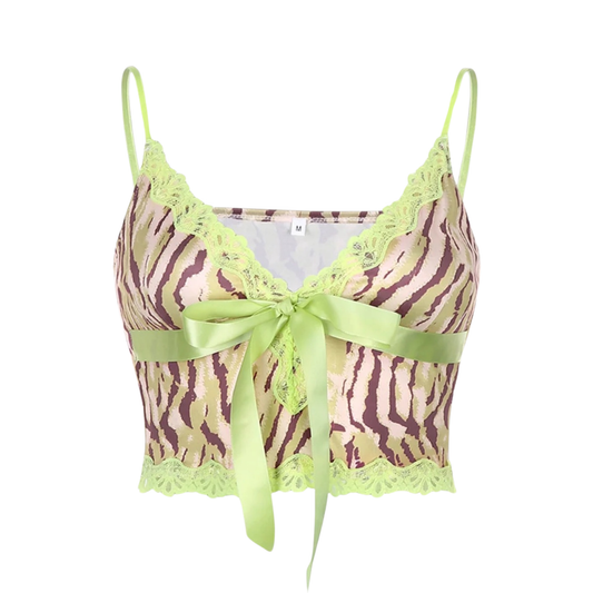 Zebra Contrast Crop Top