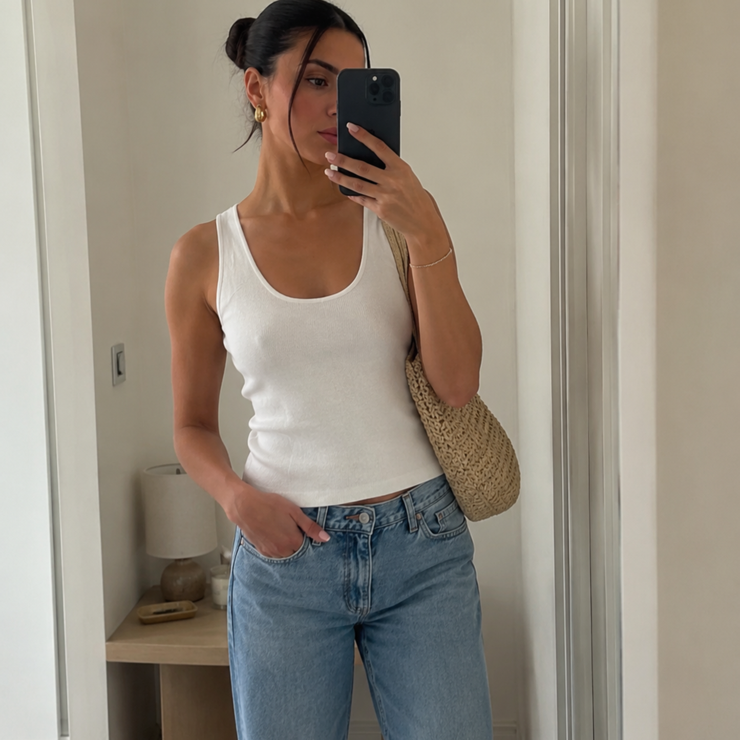 Jacqueline De Yong White Knit Top